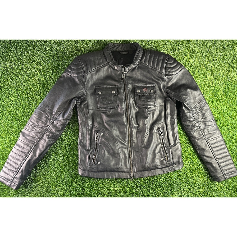Harley-Davidson Women's L Black Label‎ Coated Denim Motorcycle Jacket 98115-16VW